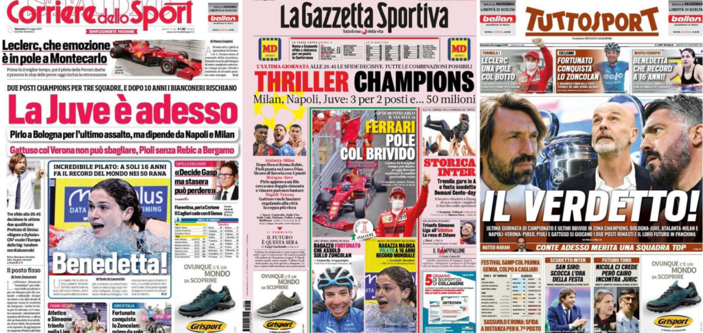 In prima pagina: i quotidiani in edicola oggi, 23 maggio 2021