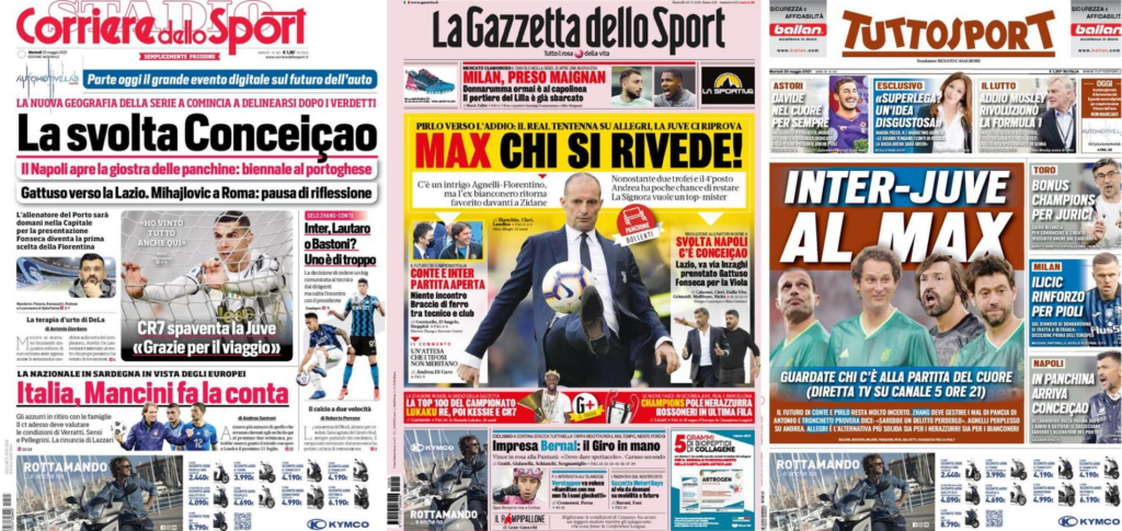 In prima pagina: i quotidiani in edicola oggi, 25 maggio 2021