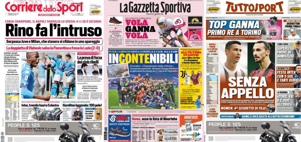 In prima pagina: i quotidiani in edicola oggi, 9 maggio 2021