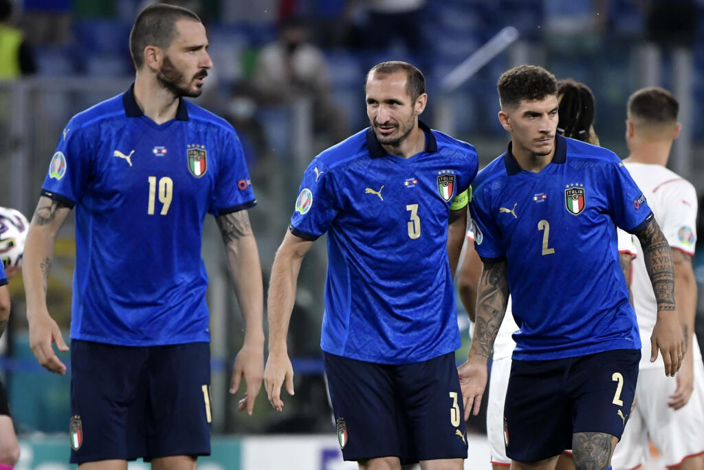 Leonardo Bonucci, Giorgio Chiellini e Giovanni Di Lorenzo