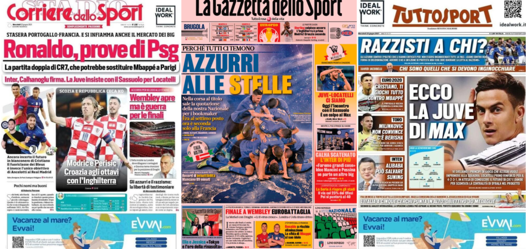 In prima pagina: i quotidiani in edicola oggi, 23 giugno 2021