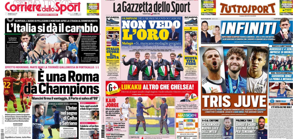 In prima pagina: i quotidiani in edicola oggi, 29 luglio 2021