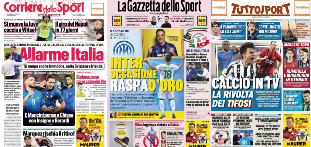 In prima pagina: i quotidiani in edicola oggi, 10 novembre 2021