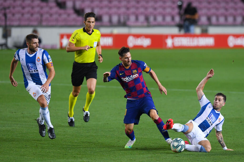 Barcellona-Espanyol, Tamudo e la mano di Messi