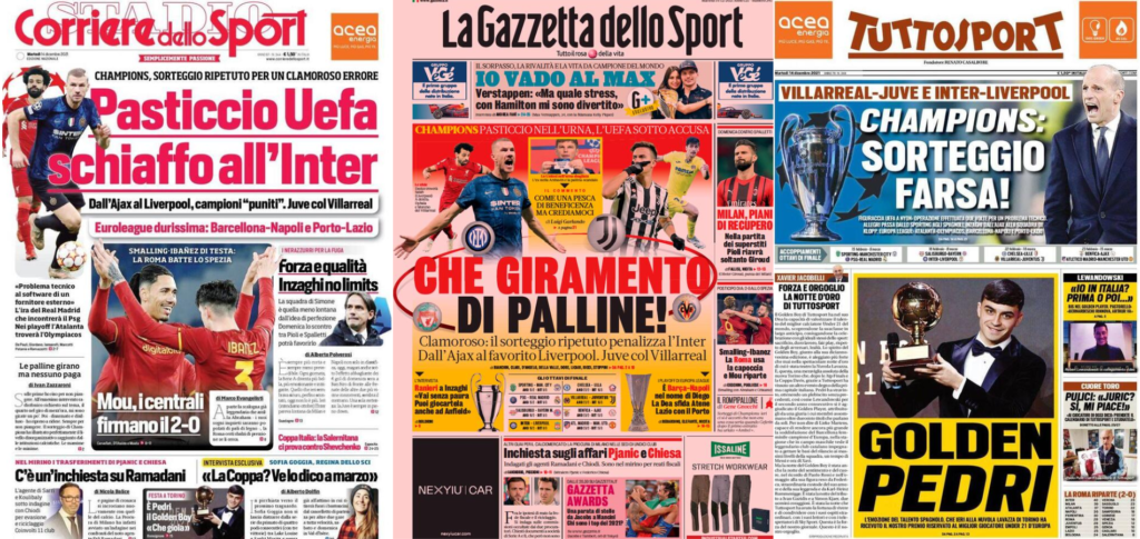 In prima pagina: i quotidiani in edicola oggi, 14 dicembre 2021