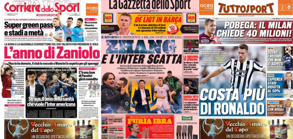 In prima pagina: i quotidiani in edicola oggi, 30 dicembre 2021