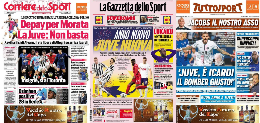 In prima pagina: i quotidiani in edicola oggi, 31 dicembre 2021