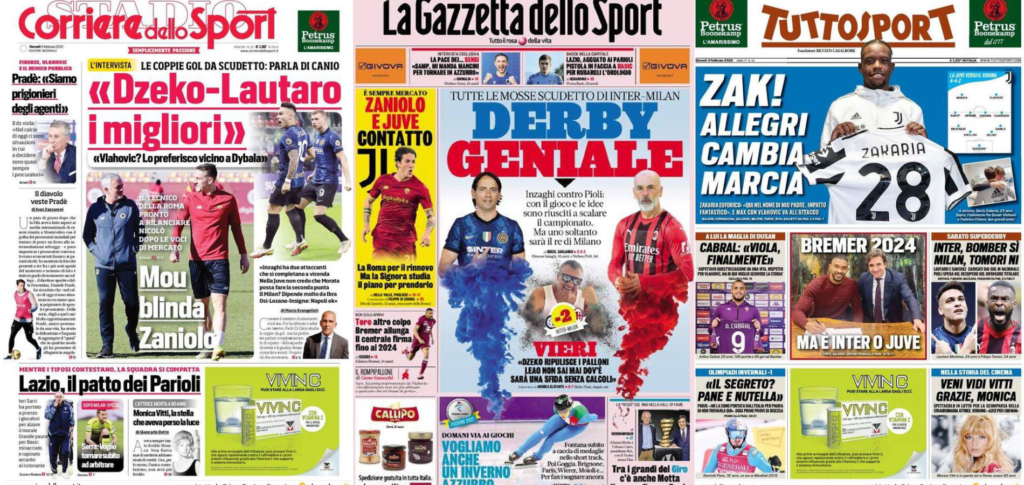 In prima pagina: i quotidiani in edicola oggi, 3 febbraio 2022