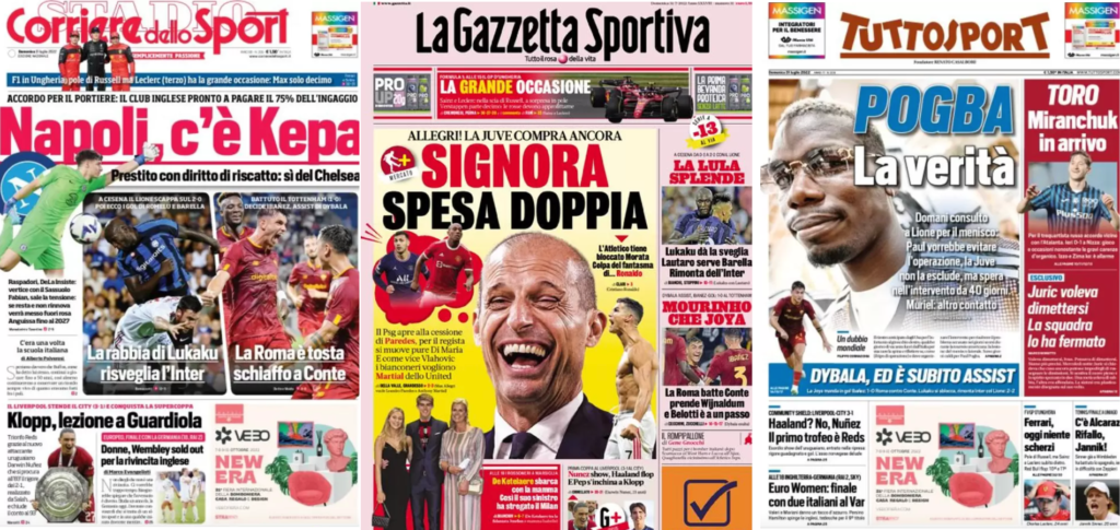 In prima pagina: i quotidiani in edicola oggi, 31 luglio 2022