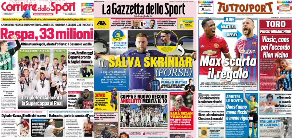 In prima pagina: i quotidiani in edicola oggi, 11 agosto 2022