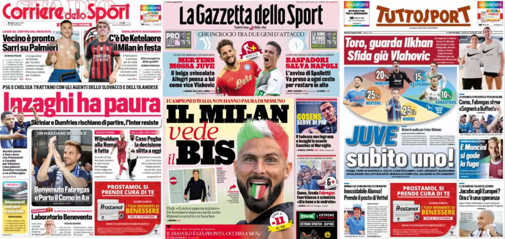 In prima pagina: i quotidiani in edicola oggi, 2 agosto 2022