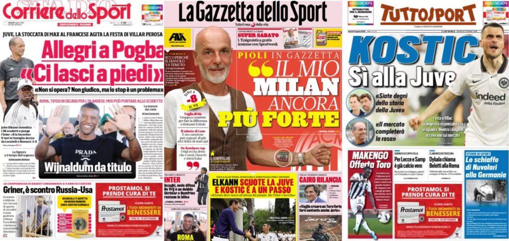 In prima pagina: i quotidiani in edicola oggi, 5 agosto 2022