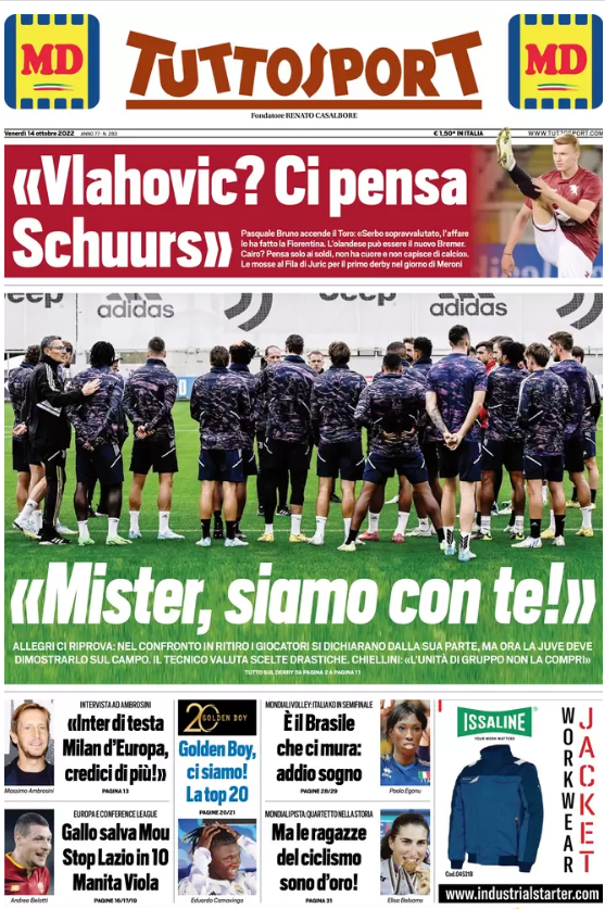 tuttosport 14 ottobre