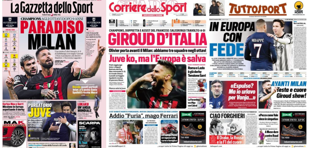 In prima pagina: i quotidiani in edicola oggi, 03 Novembre 2022