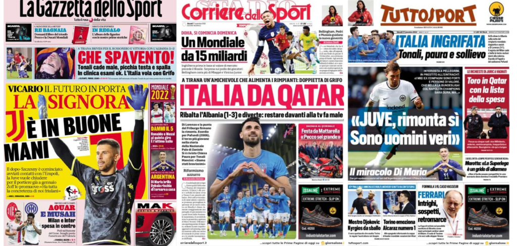 In prima pagina: i quotidiani in edicola oggi, 17 novembre 2022