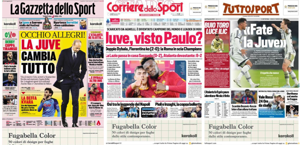 In prima pagina: i quotidiani in edicola oggi, 16 gennaio 2023