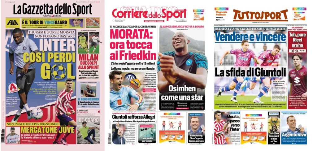 In prima pagina: i quotidiani in edicola oggi, 19 luglio 2023