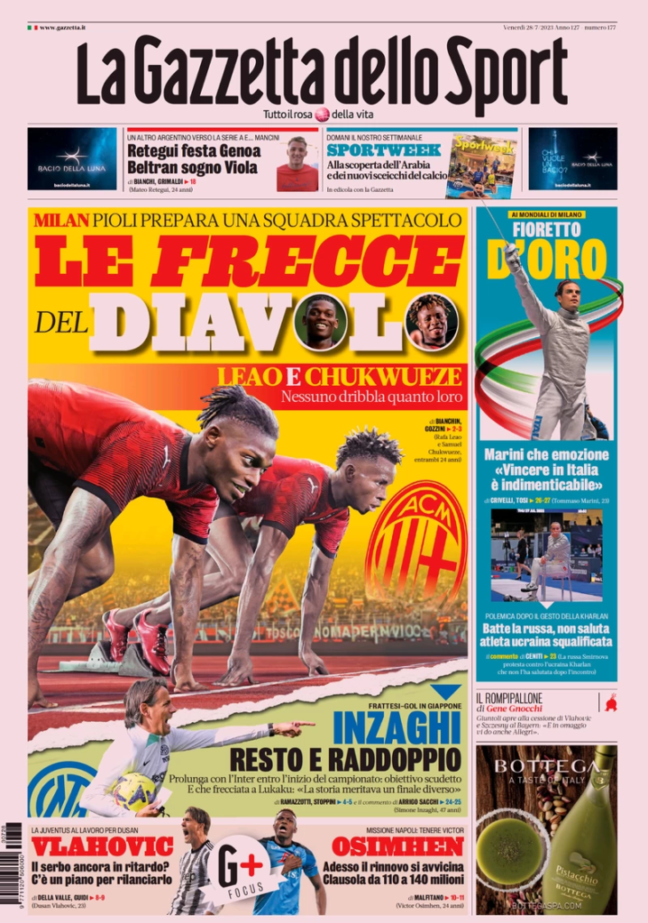 In prima pagina: i quotidiani in edicola oggi, 28 luglio 2023