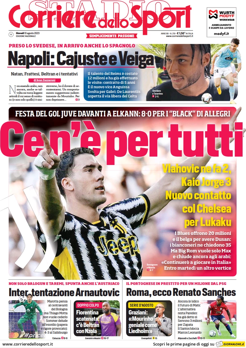 prima pagina quotidiani sportivi rassegna stampa