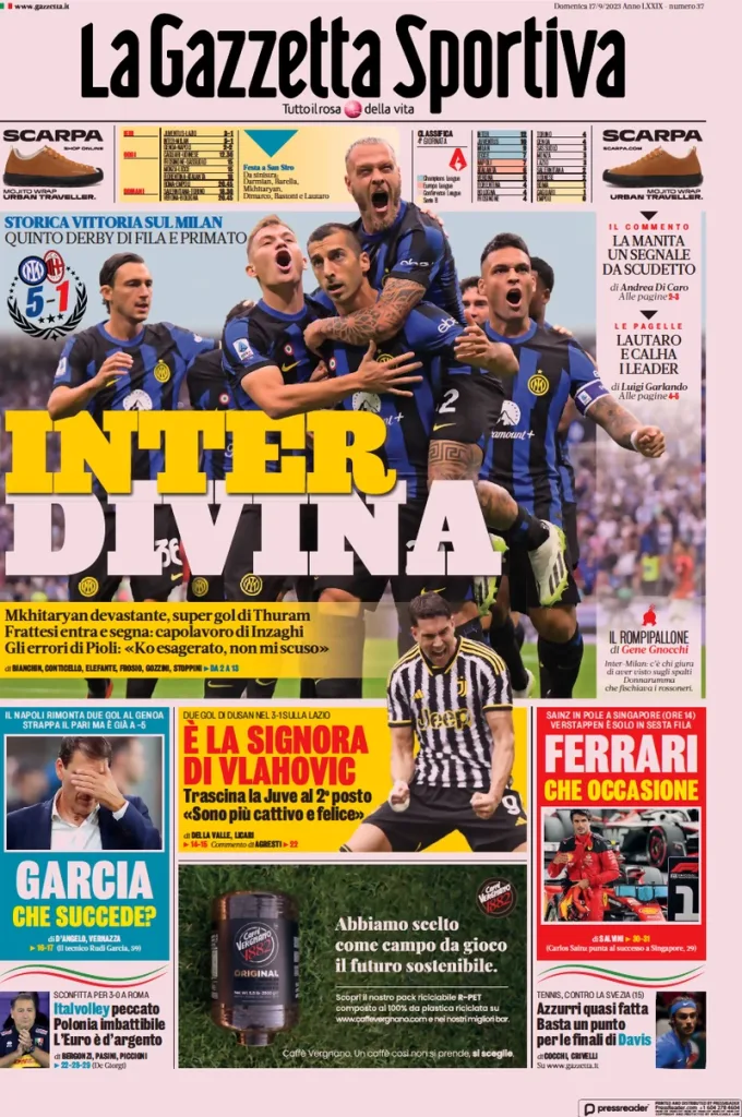 In prima pagina: i quotidiani in edicola oggi, 17 settembre 2023