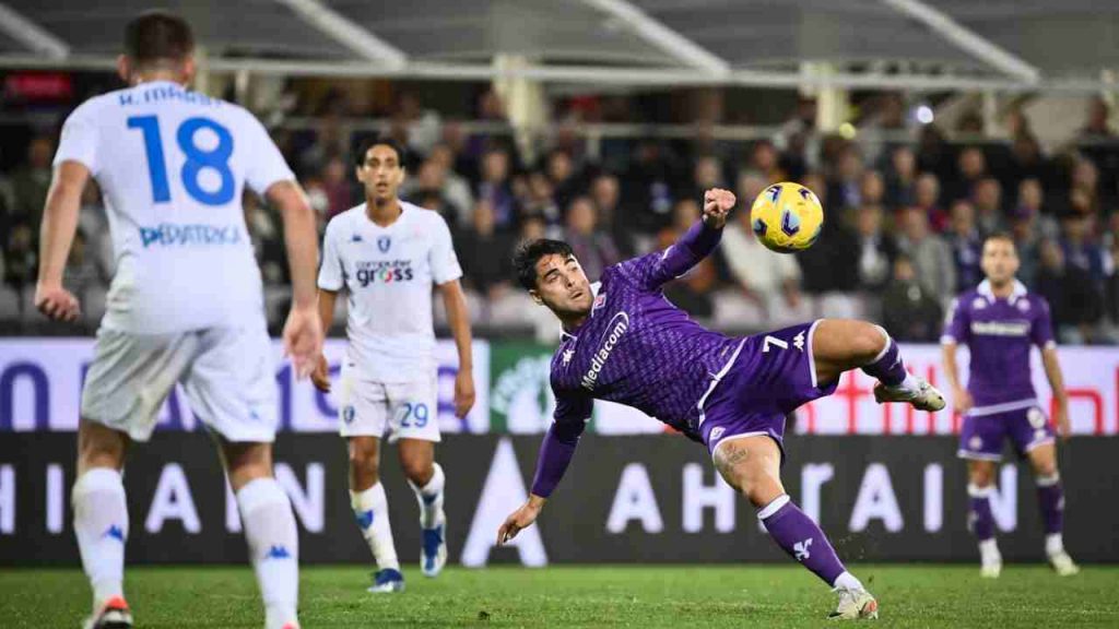 Uno scatto della gara tra Fiorentina ed Empoli