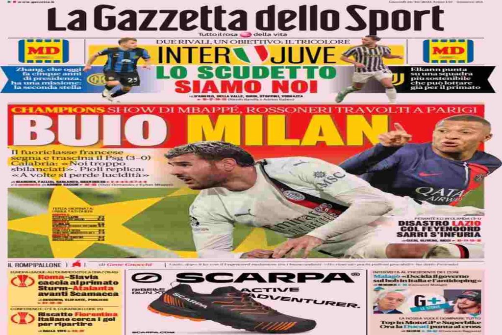 In prima pagina: i quotidiani in edicola oggi, 26 ottobre 2023