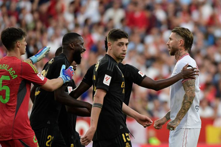 Sergio Ramos e Rudiger in Siviglia-Real Madrid