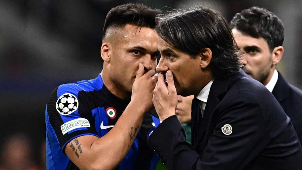 Simone Inzaghi e Lautaro Martinez all'Inter