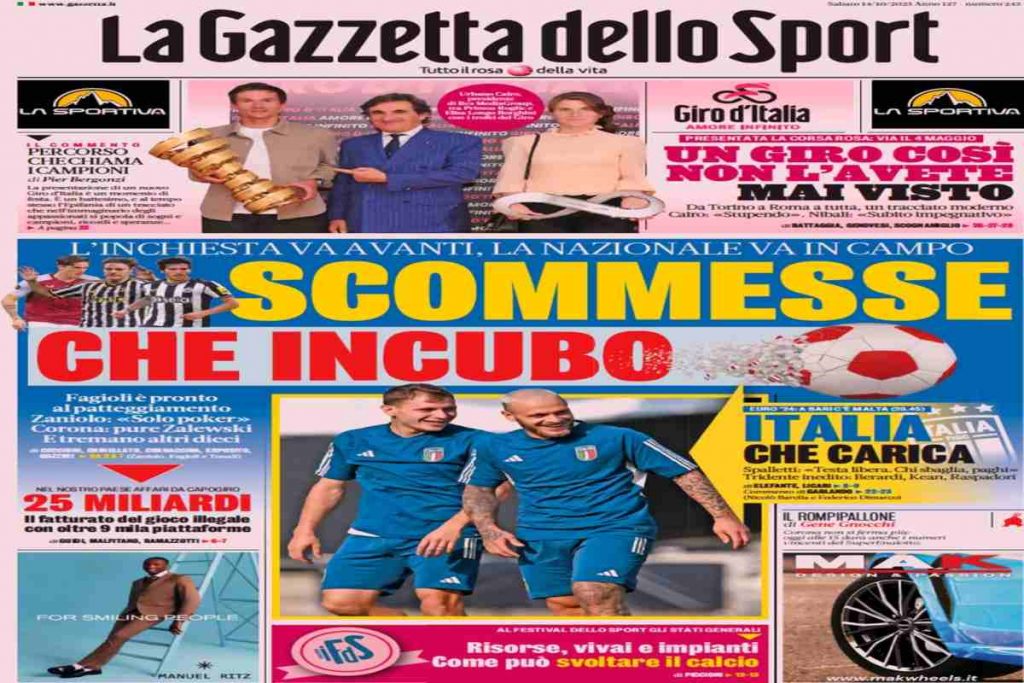 In prima pagina: i quotidiani in edicola oggi, 14 ottobre 2023