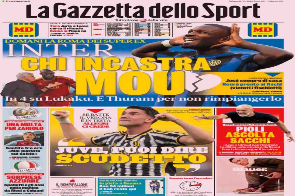 In prima pagina: i quotidiani in edicola oggi, 28 ottobre 2023