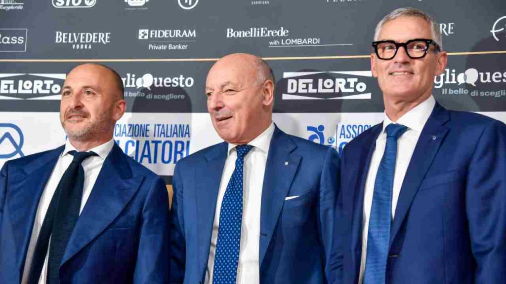 Beppe Marotta con Piero Ausilio e Alessandro Antonello