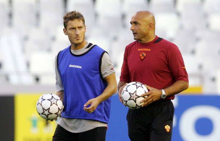 Luciano Spalletti e Francesco Totti ai tempi della Roma