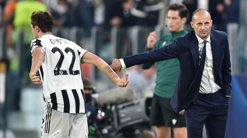 Federico Chiesa e Massimiliano Allegri