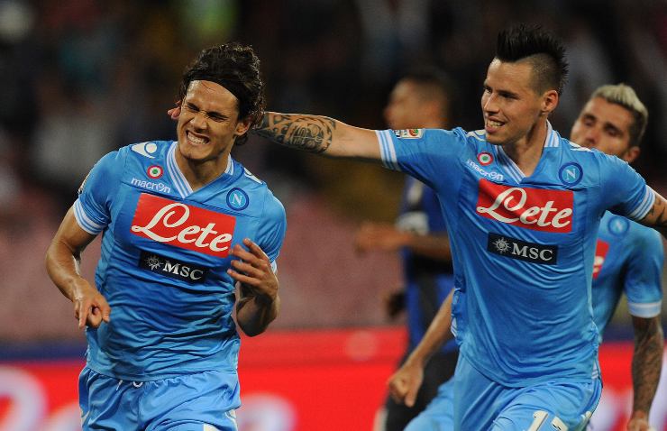 Edinson Cavani in Napoli-Inter del 2013