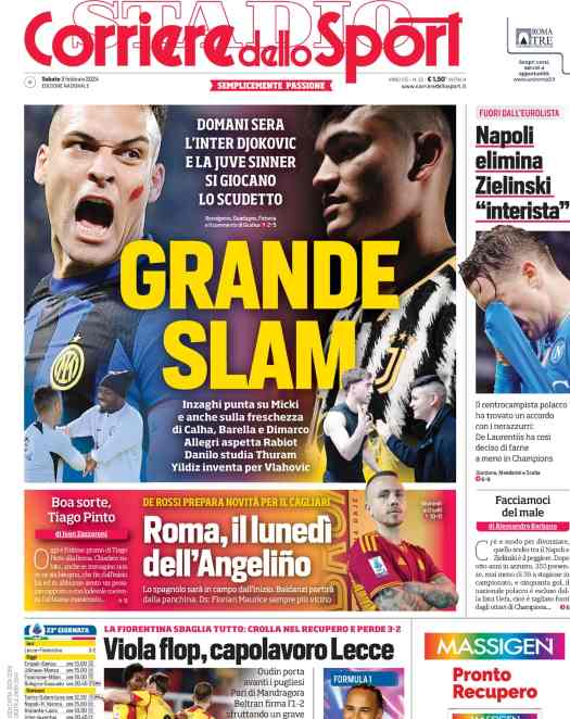 corriere dello sport prima pagina