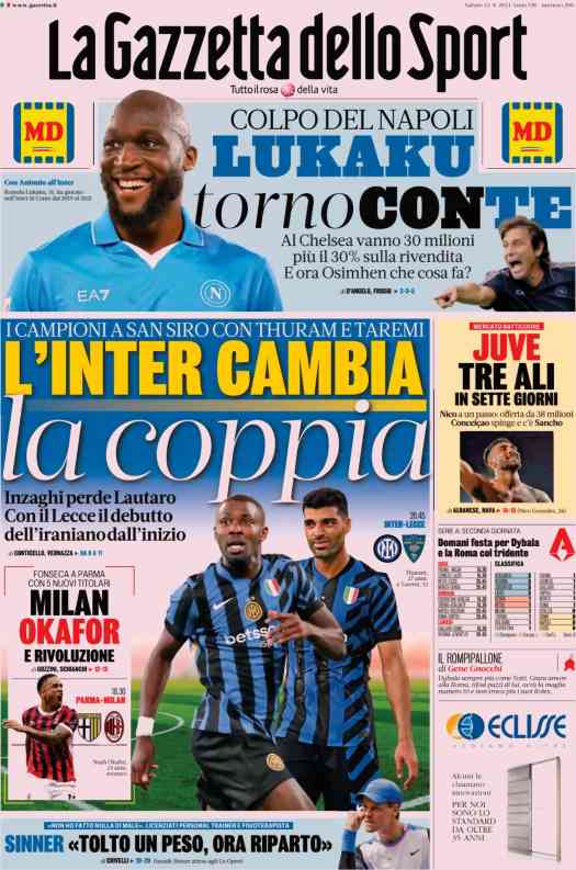 In prima pagina, i giornali in edicola oggi 24 agosto 2024