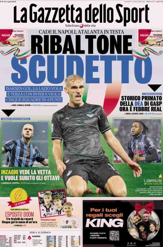 In prima pagina, i giornali in edicola oggi 9 dicembre 2024