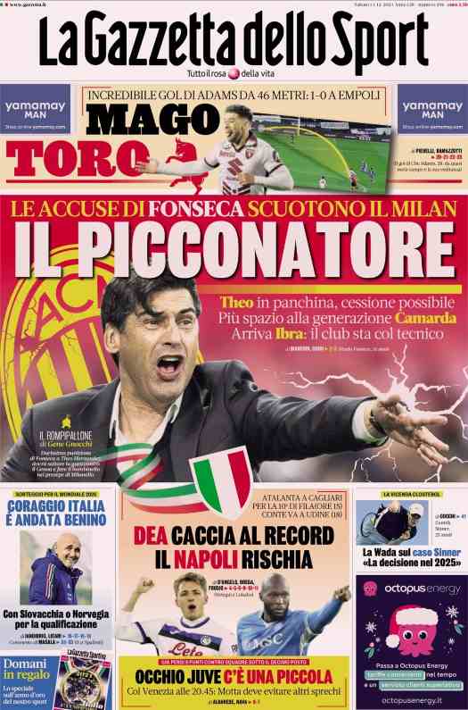 In prima pagina, i giornali in edicola oggi 14 dicembre 2024