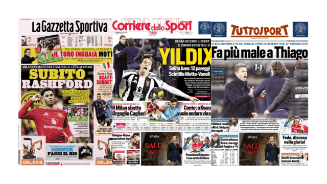 In prima pagina, la rassegna stampa dei quotidiani sportivi in edicola oggi 12 gennaio 2025