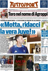 Tuttosport, Domenica 5 Gennaio 2025